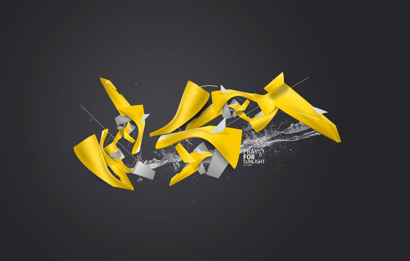 Photo wallpaper yellow, grey, piece
