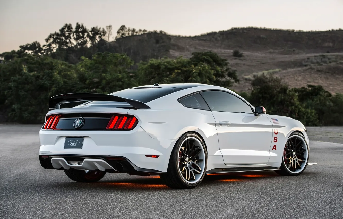 Photo wallpaper Mustang, Ford, Ford Mustang, White, Apollo, Tuning, Edition, 2015