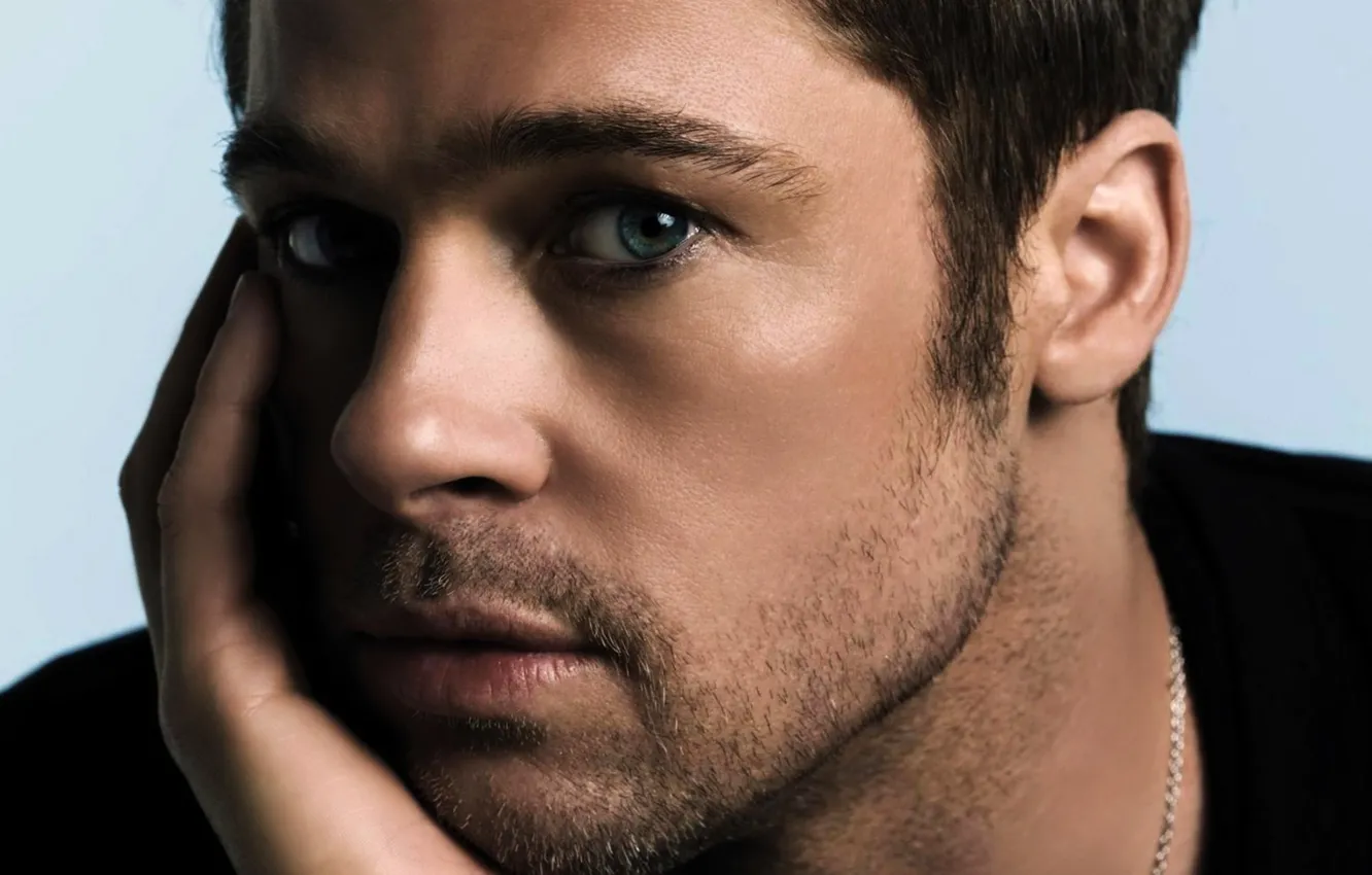 Photo wallpaper eyes, look, actor, male, Brad Pitt, Brad Pitt, grey, actor