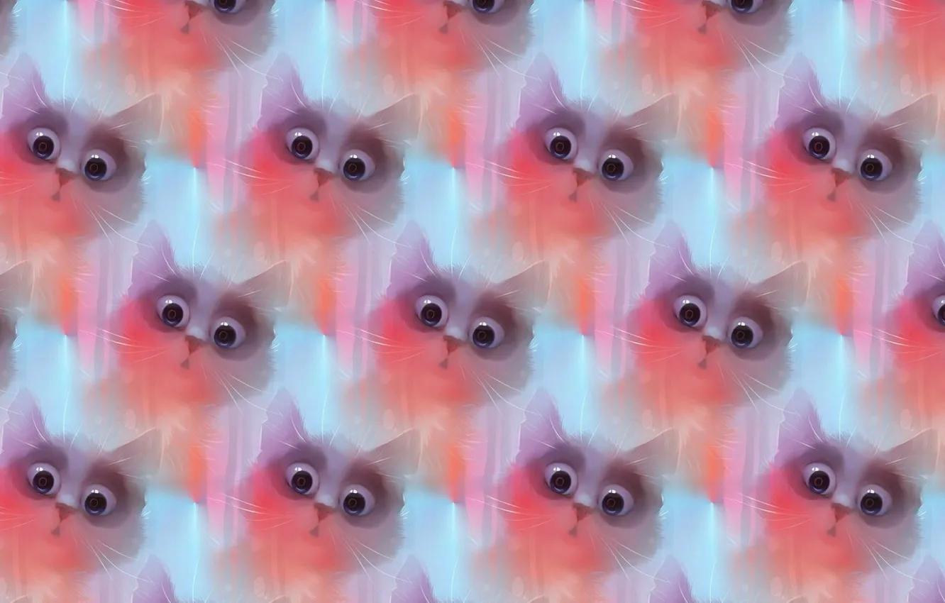 Photo wallpaper cat, texture, art, apofiss