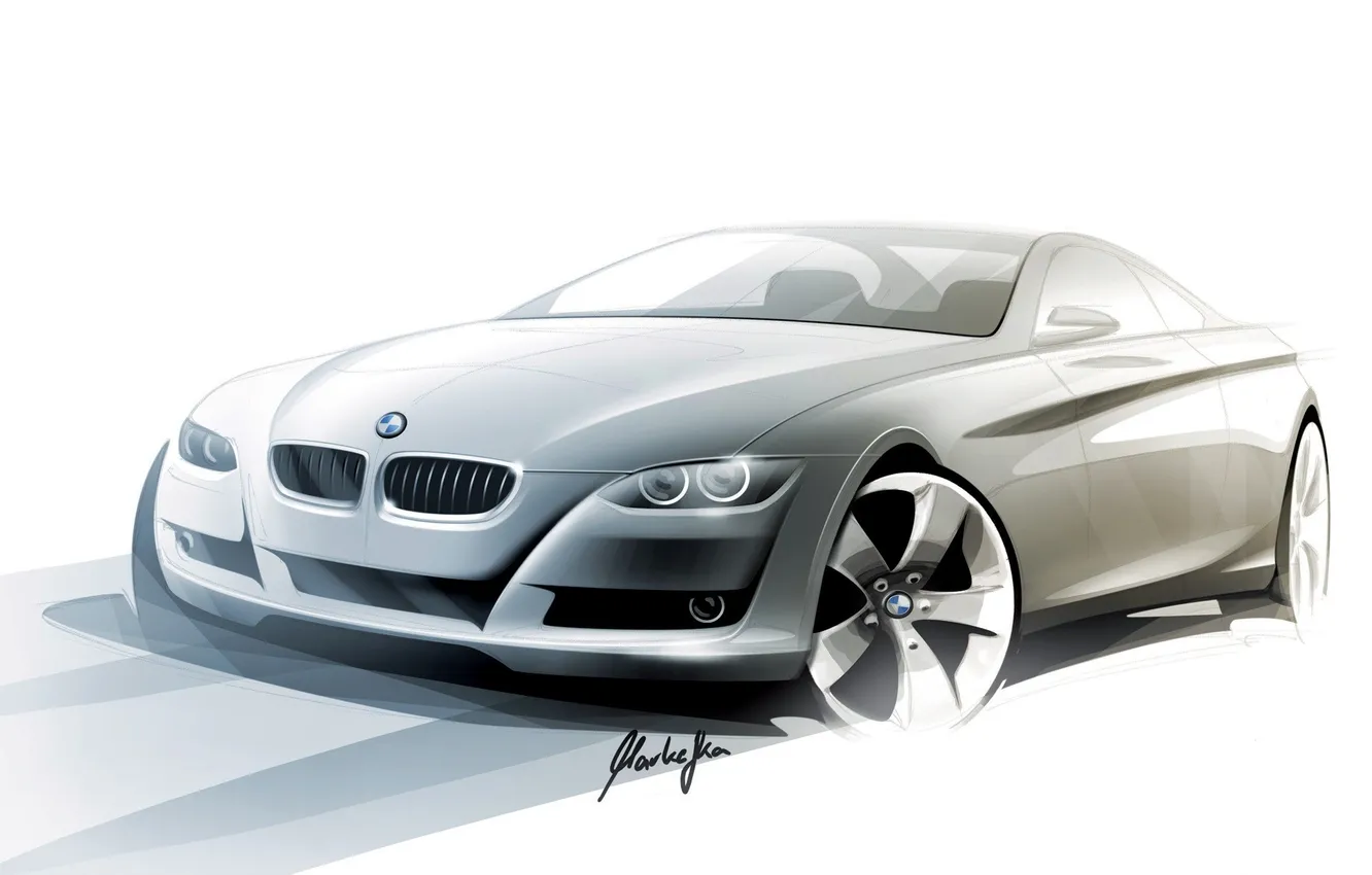 Photo wallpaper white, figure, BMW