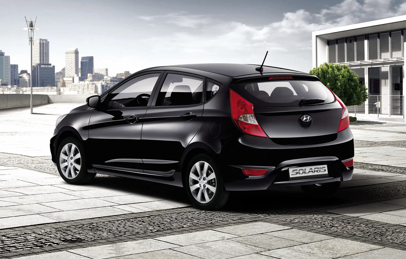 Photo wallpaper Hyundai, Playground, Hatchback, Solaris