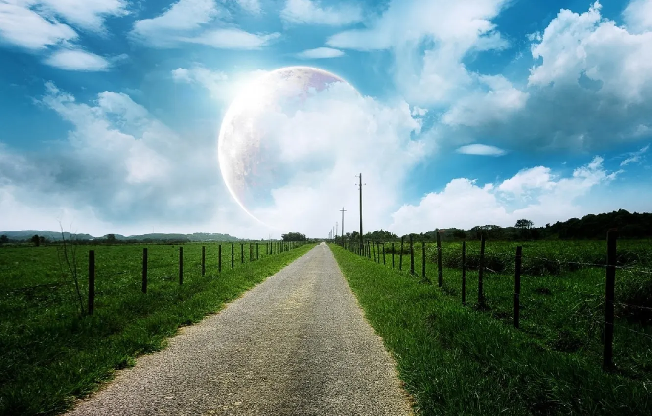 Photo wallpaper road, the sky, nature