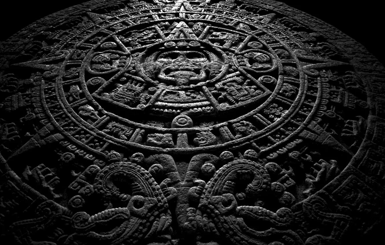 Photo wallpaper stone, Maya, calendar