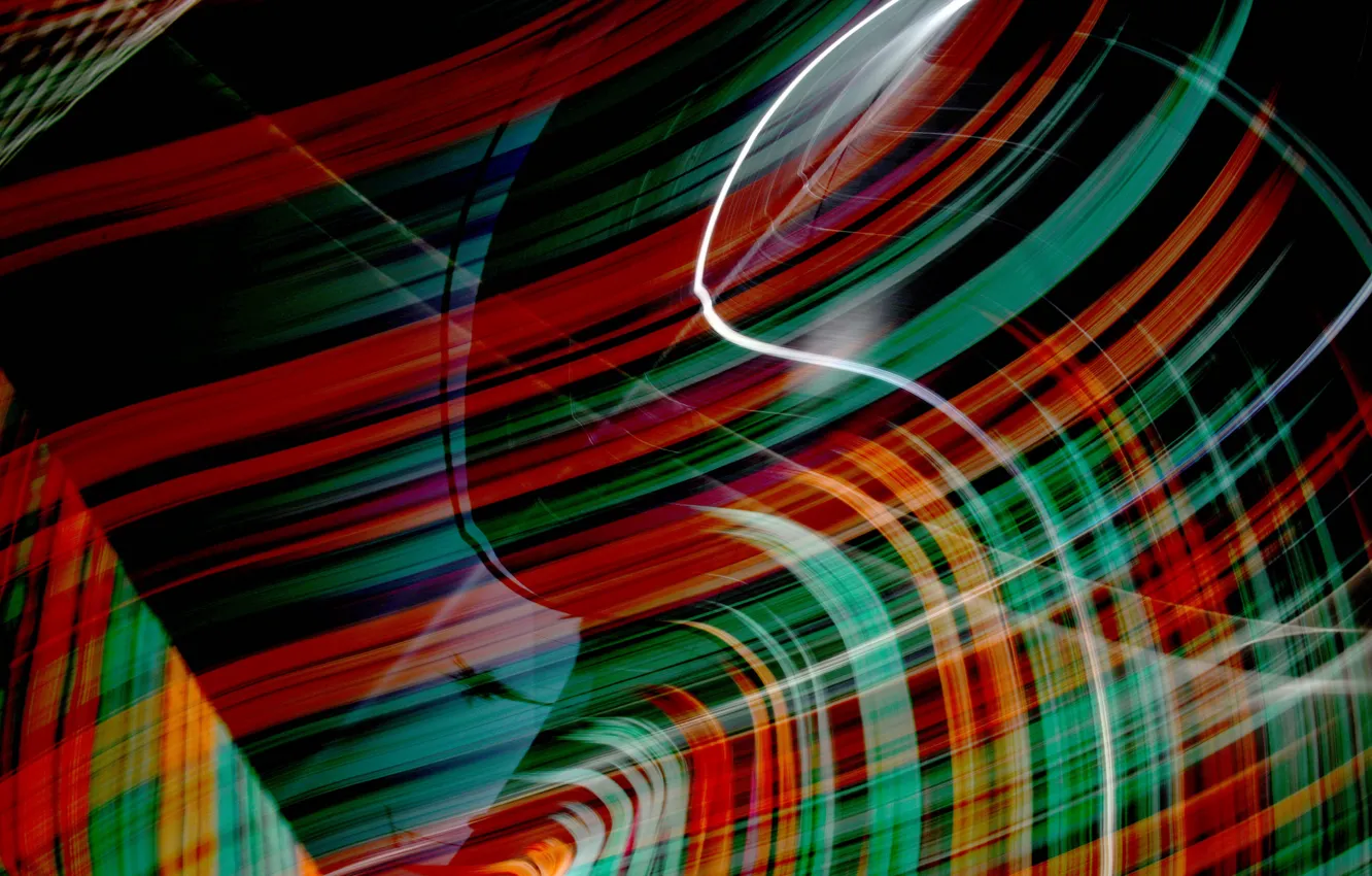 Photo wallpaper rays, light, line, color, bending, Blik, track