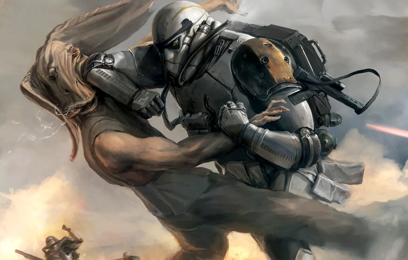 Photo wallpaper Star Wars, blow, star wars, Jar Jar Binks-The Jar Jar Bingsa