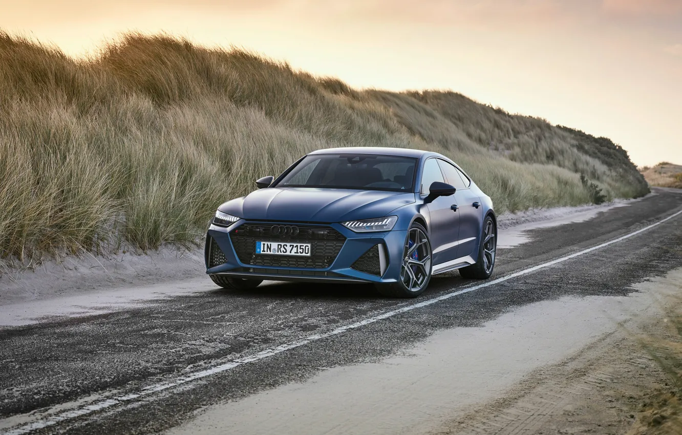 Photo wallpaper sand, grass, Audi, Audi, Performance, Sportback, RS 7, Audi RS 7 Sportback Performance