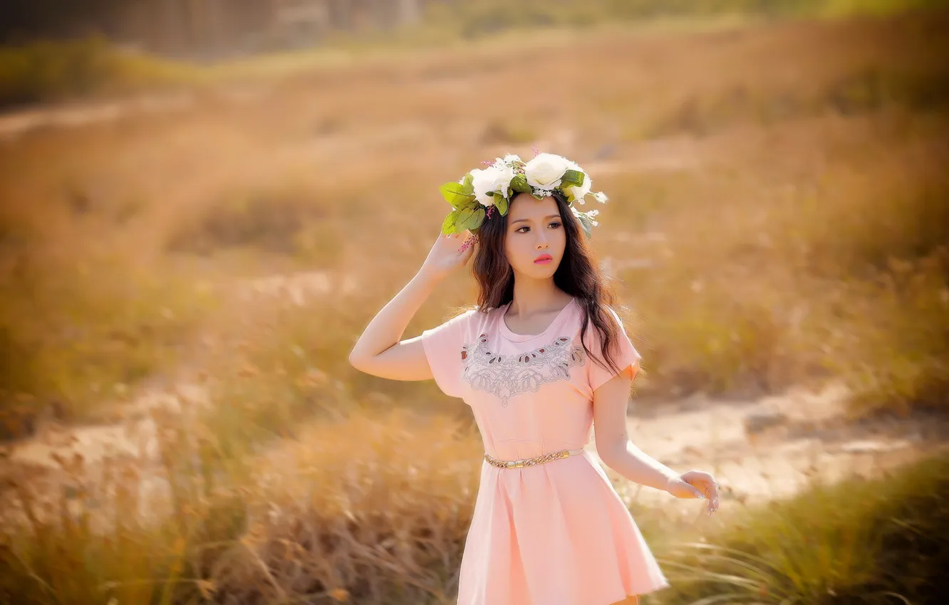 Photo wallpaper girl, background, Asian