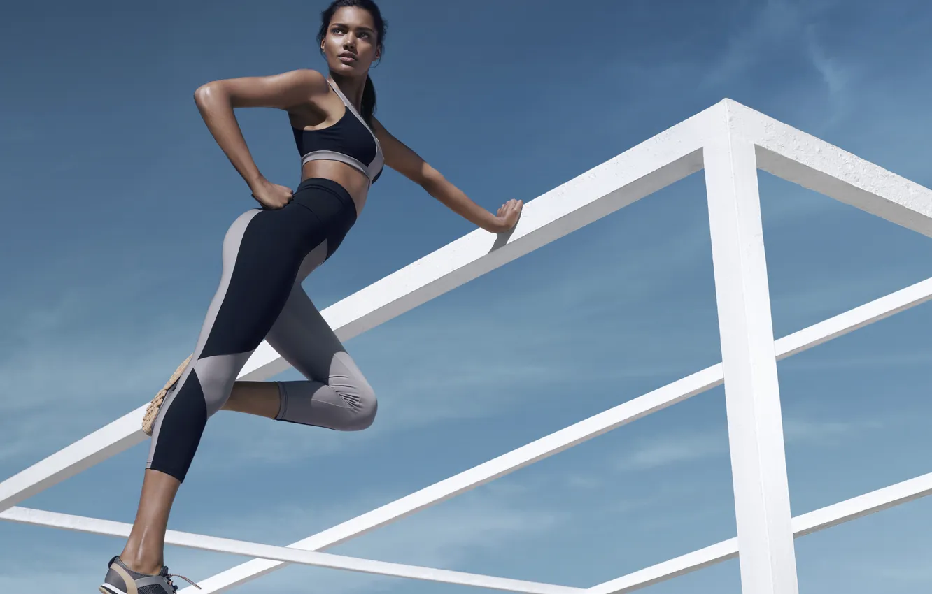 Photo wallpaper girl, beautiful, model, sneakers, sportswear