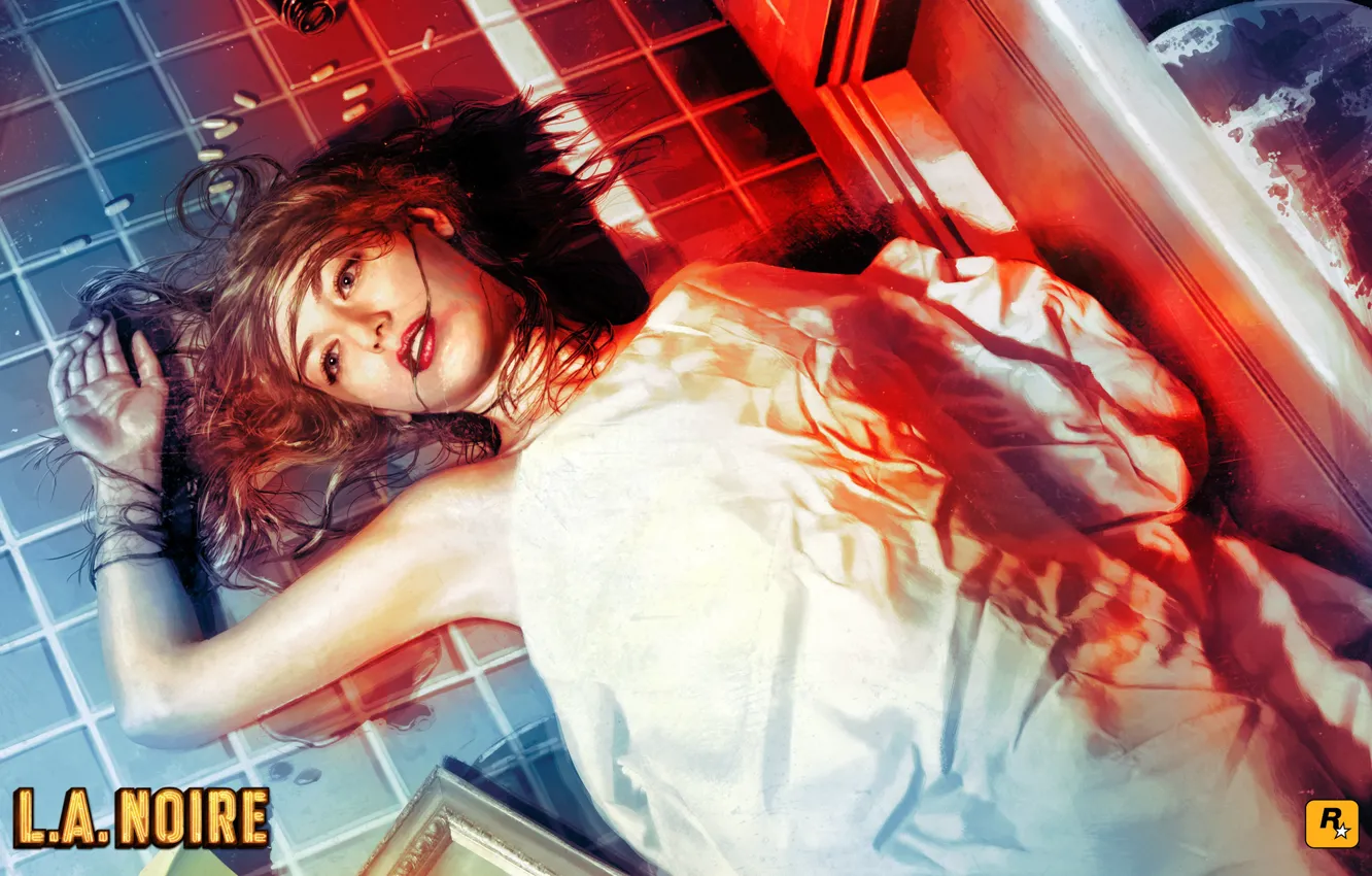 Photo wallpaper blood, L. A. Noire, Rockstar Games