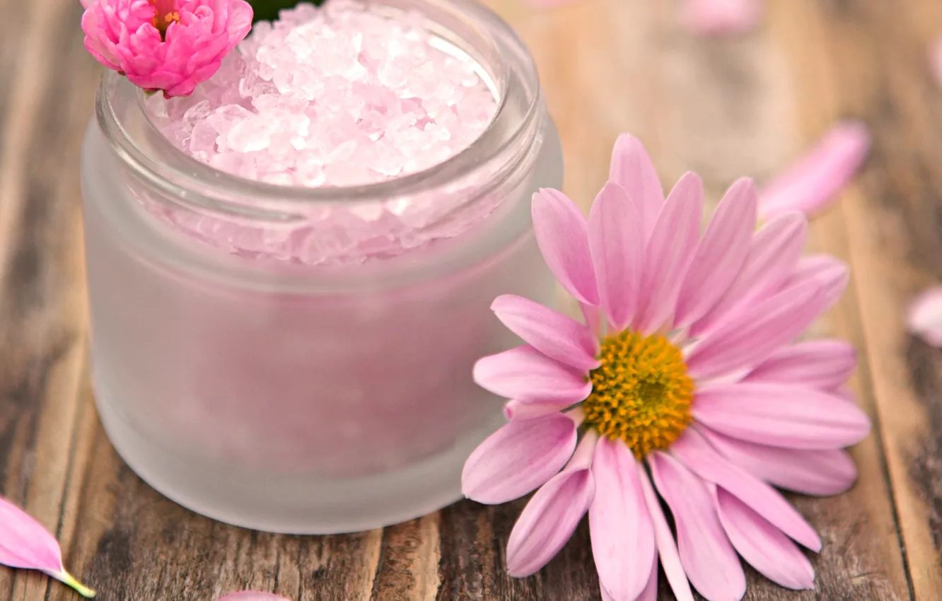 Photo wallpaper flowers, candles, petals, spa