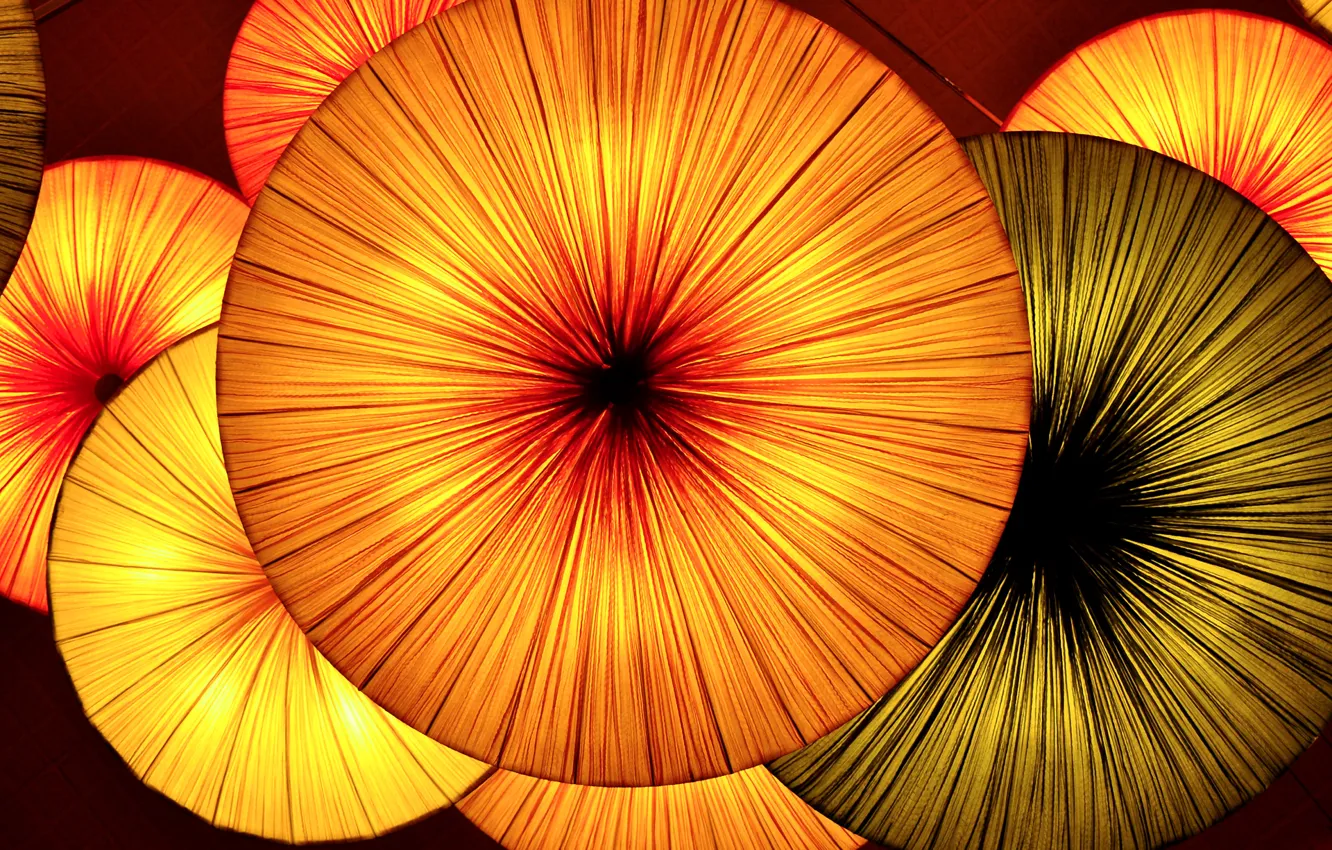Photo wallpaper light, lights, umbrella, lights, fabric