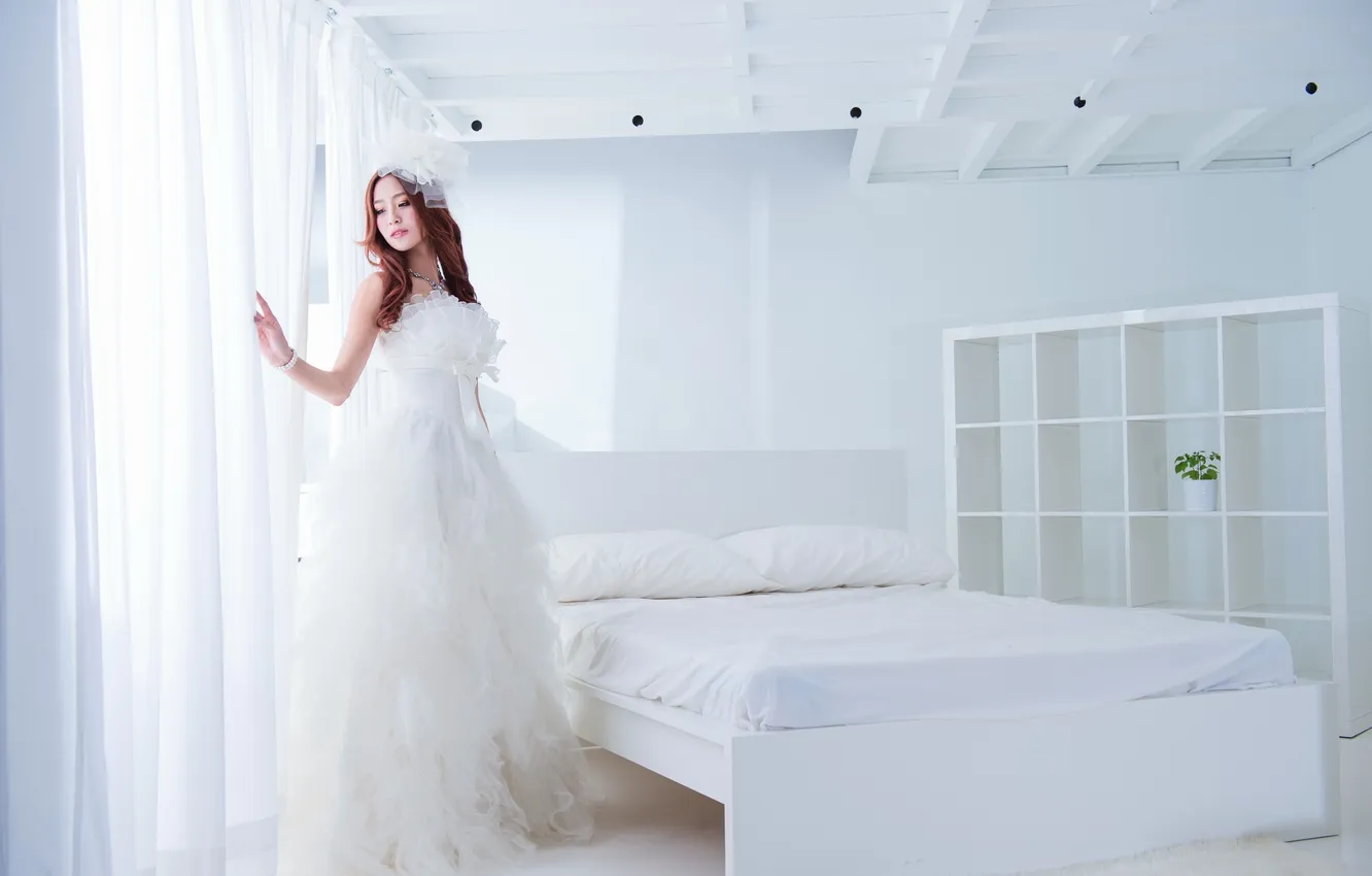 Photo wallpaper girl, background, Asian