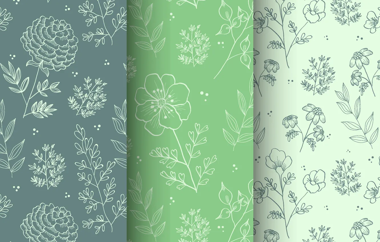 Photo wallpaper flowers, background, pattern, seamless