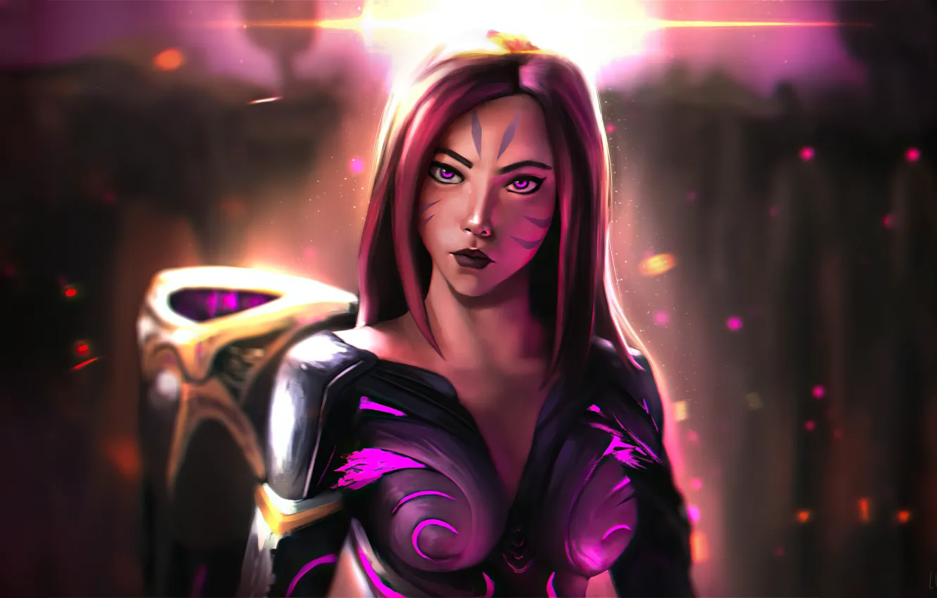 Photo wallpaper look, the game, game, character, character, blurred background, League of Legends, look