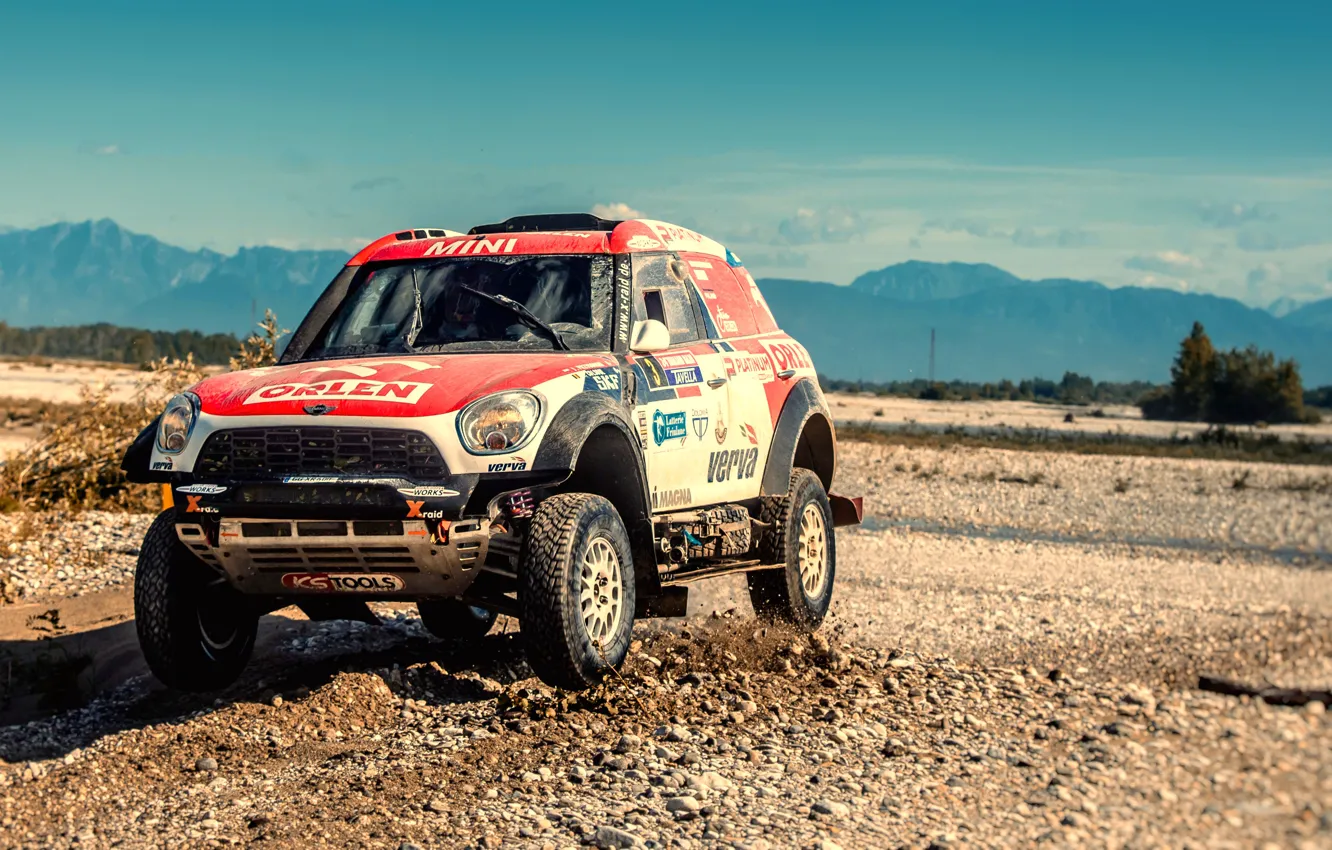 Photo wallpaper Mini, Sport, Machine, Speed, Race, Rally, SUV, Rally