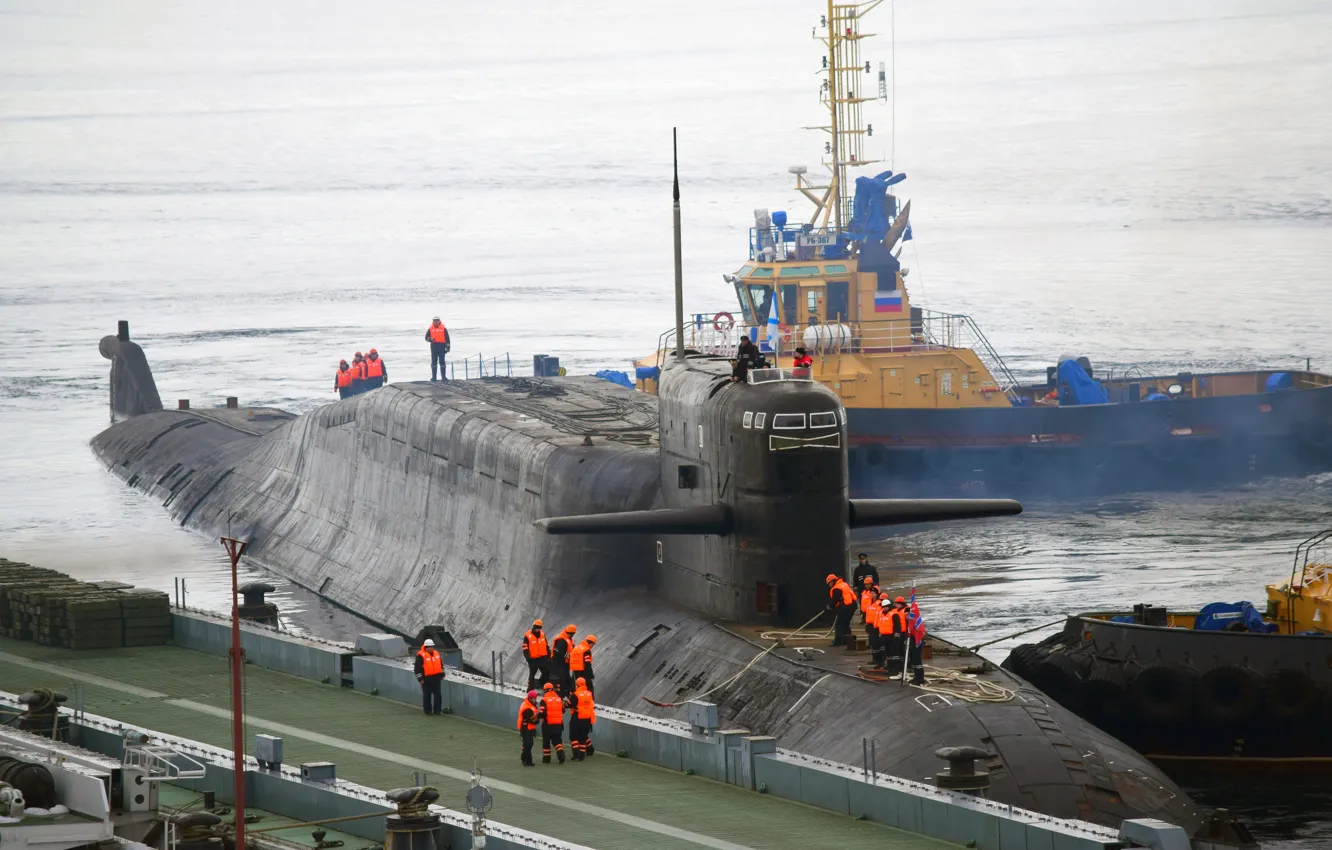 Photo wallpaper submarine, Karelia, mooring, K-18