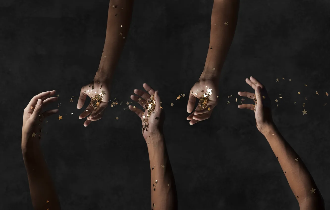 Photo wallpaper stars, people, hands