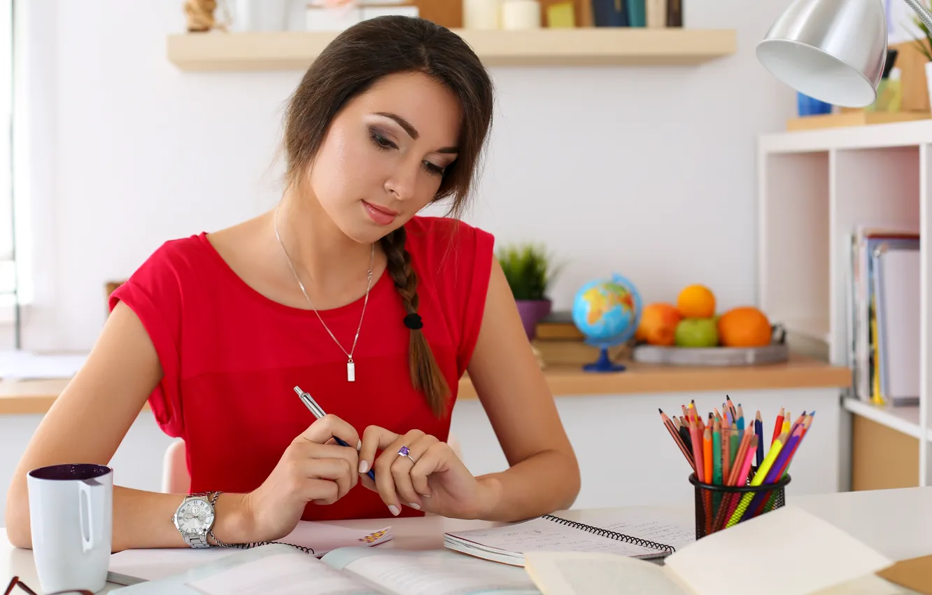 Photo wallpaper woman, working, Study, responsibilities