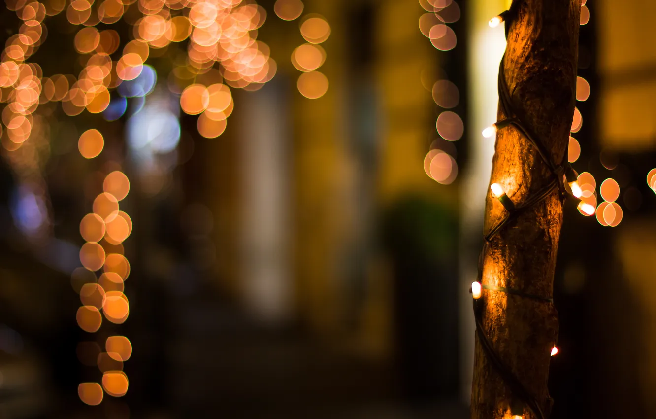 Photo wallpaper night, the city, lights