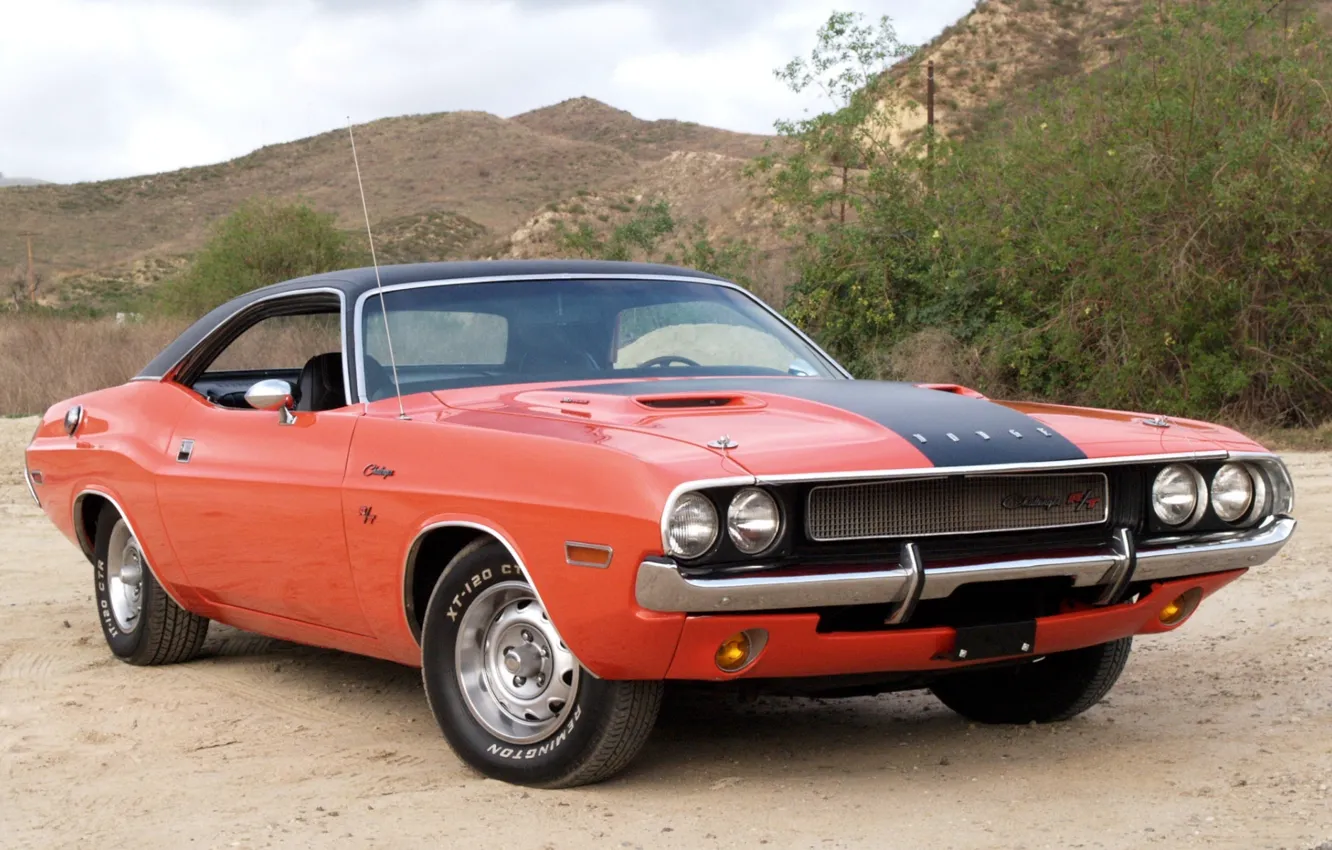 Photo wallpaper background, Dodge, Dodge, Challenger, 1970, the front, Muscle car, Muscle car