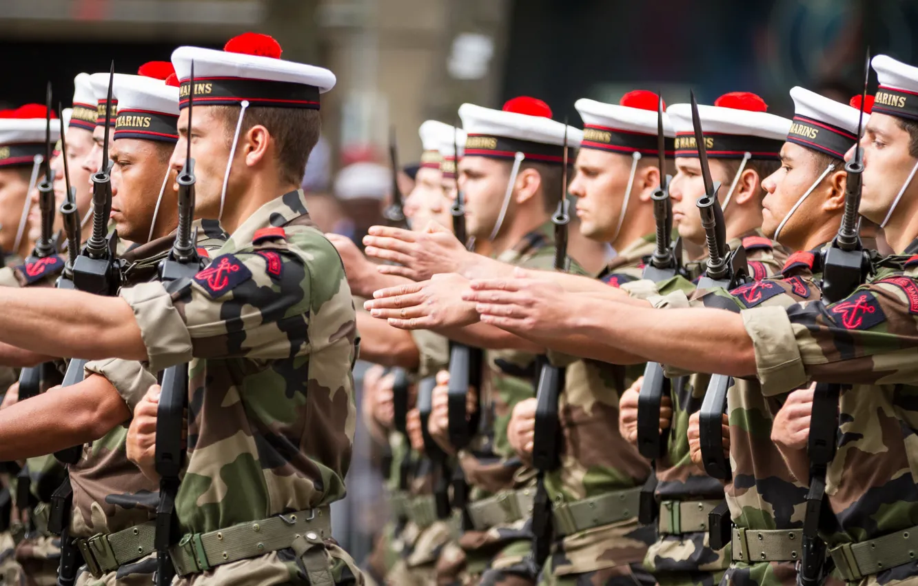 Photo wallpaper army, soldiers, Paris, Stroy, French army, Parade