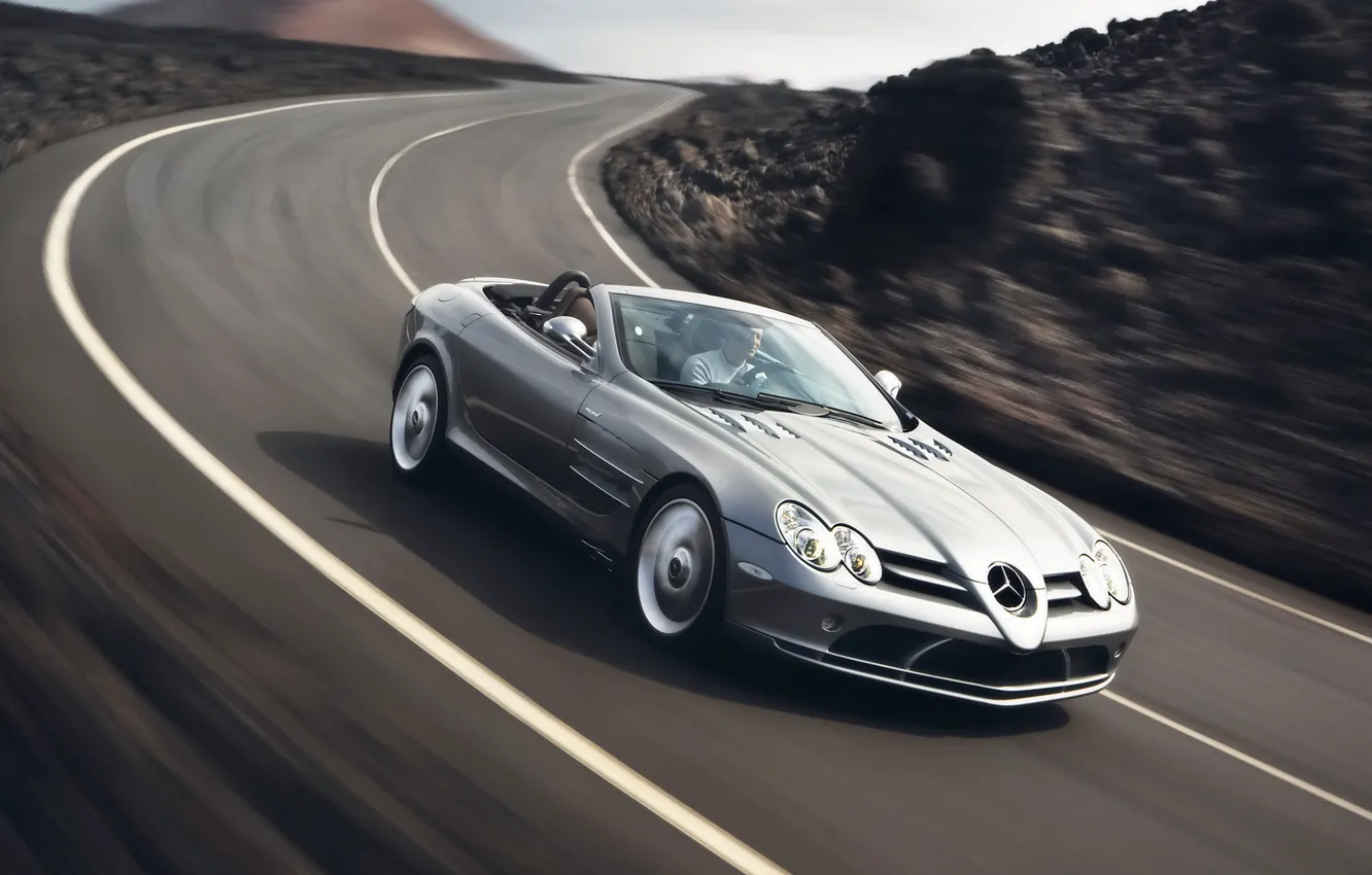 Photo wallpaper road, mountains, speed