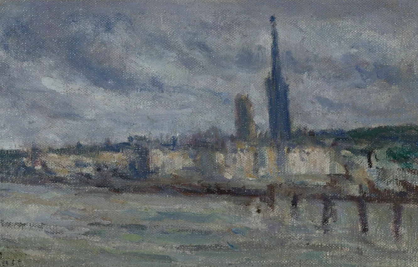 Photo wallpaper picture, the urban landscape, 1920, Maximilien Luce, Maximilien Luce, The Quays Of Rouen