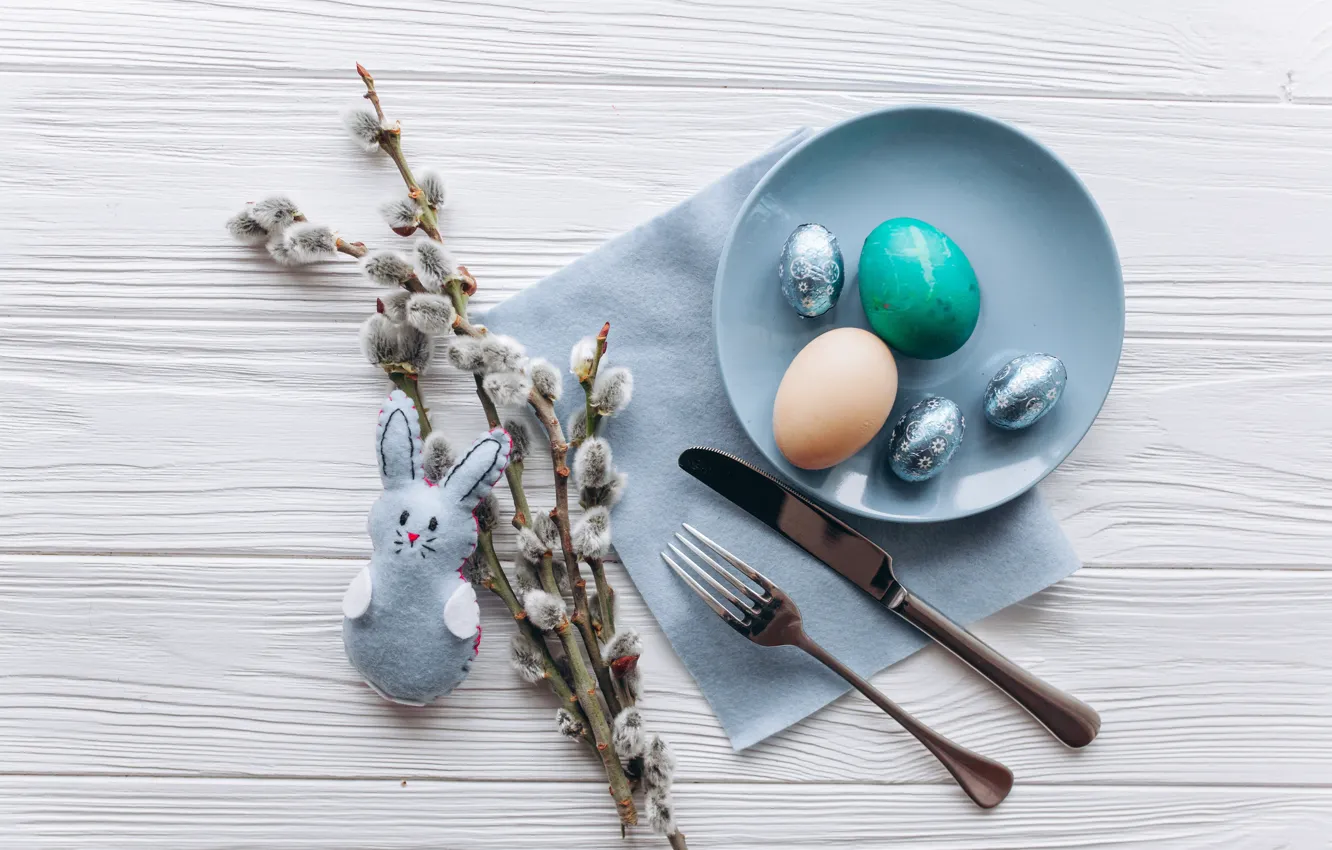 Photo wallpaper toy, eggs, spring, rabbit, Easter, Holiday, Verba, napkin