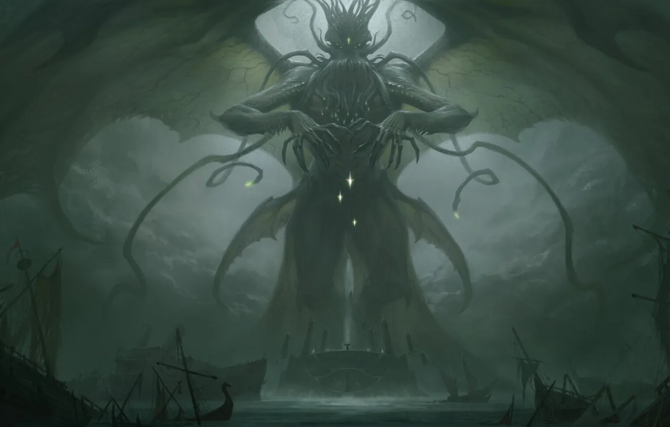 Photo wallpaper ship, being, Sea monster