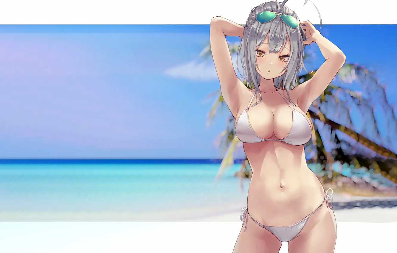 Photo wallpaper girl, sexy, boobs, anime, beautiful, pretty, erotic, breasts