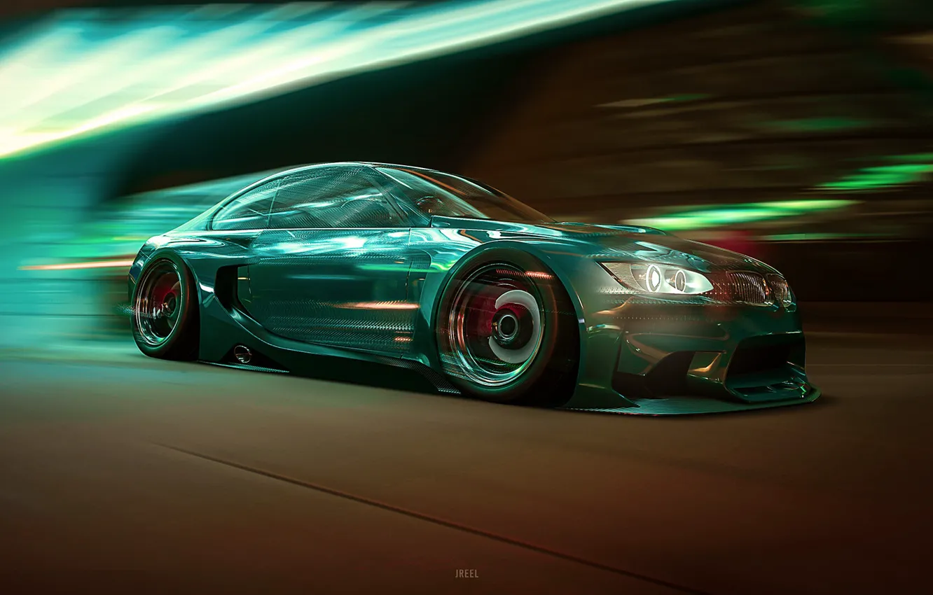 Photo wallpaper car, machine, auto, art, render, bmw m3, Bmw m3 e92, Sportcar