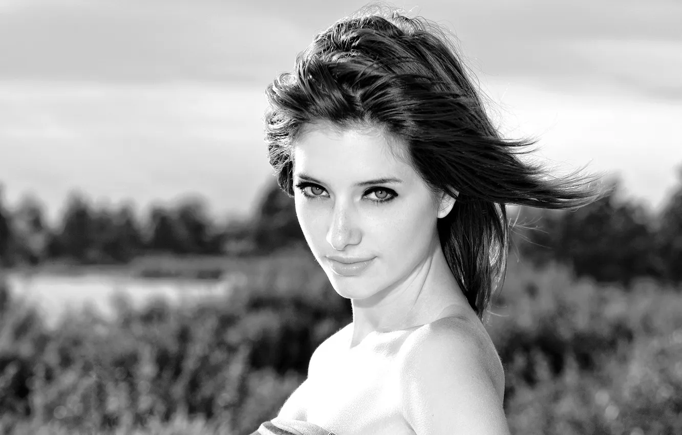 Photo wallpaper look, b/W, brunette, Susan Coffey, Susan Coffey, wonderful girl