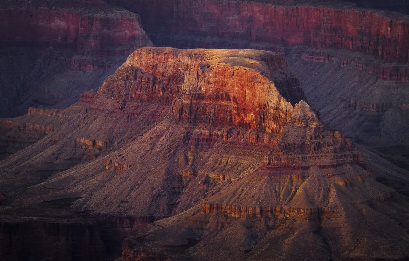 Photo wallpaper sunset, mountains, canyon, AZ, USA, grand canyon national park