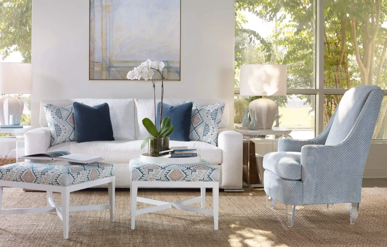 Photo wallpaper design, style, interior, chair, sofa, living room