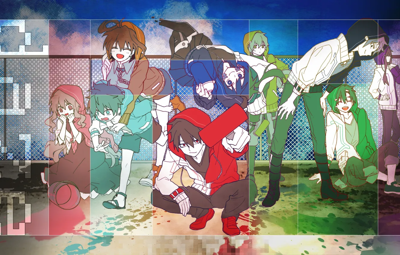 Photo wallpaper anime, art, pixels, characters, Kagerou Project, The project "hot Fog"