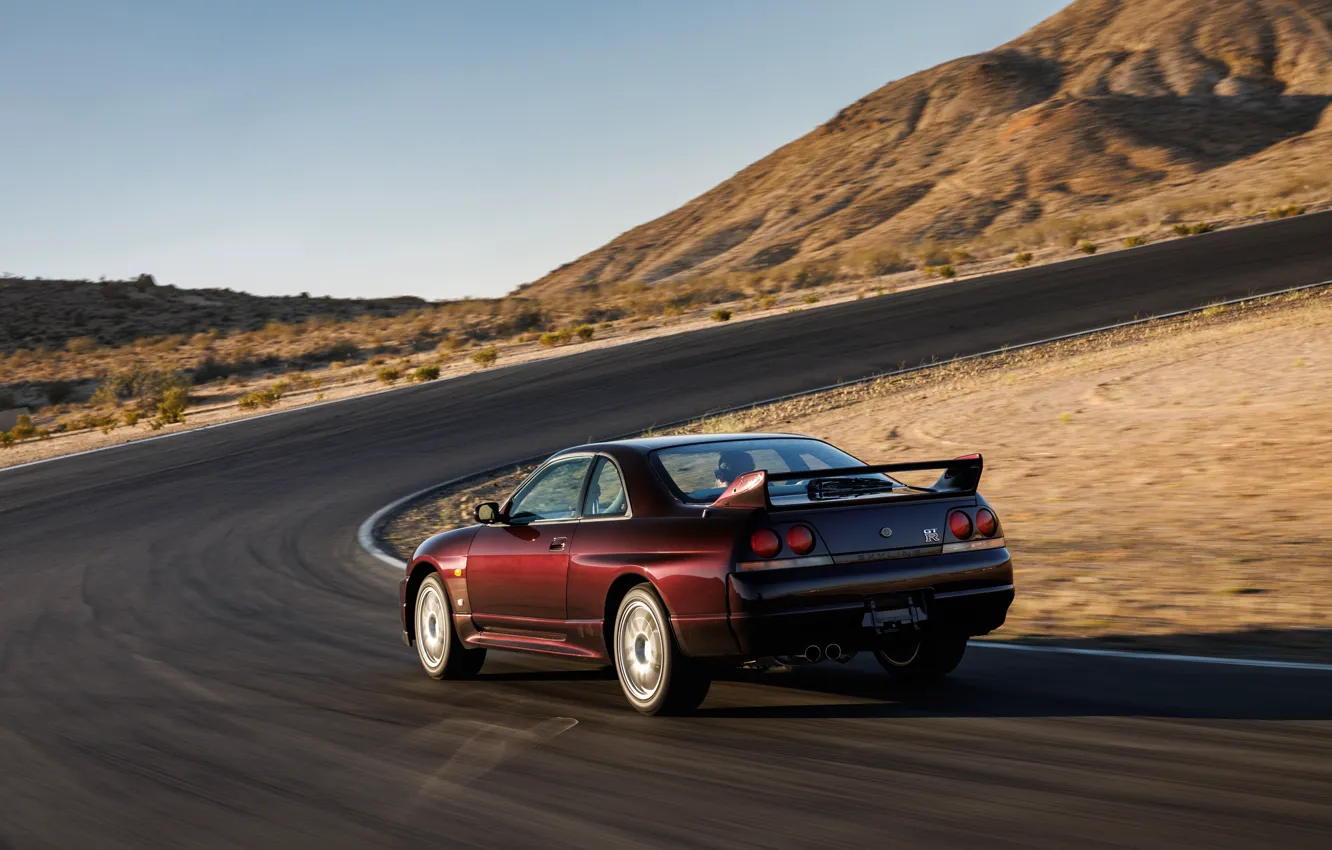 Photo wallpaper car, Nissan, GT-R, road, Skyline, R33, Nissan Skyline GT-R