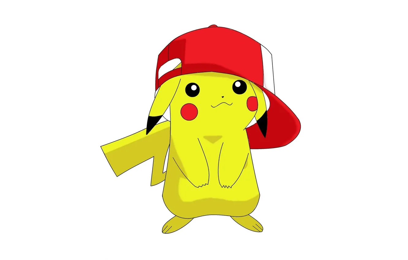 Photo wallpaper game, yellow, anime, cap, Pokemon, cute, manga, Pikachu