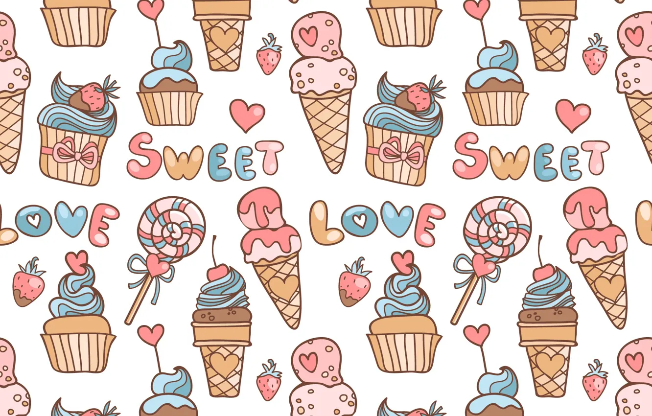 Photo wallpaper summer, background, texture, design, pattern, Sweets