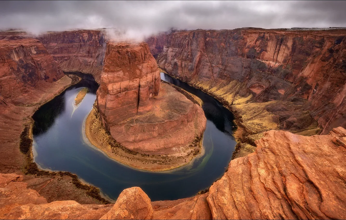 Photo wallpaper landscape, mountains, nature, river, canyon, USA, river, landscape