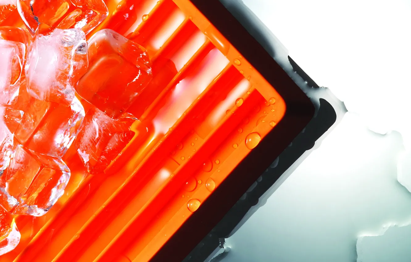 Photo wallpaper ice, water, water drops