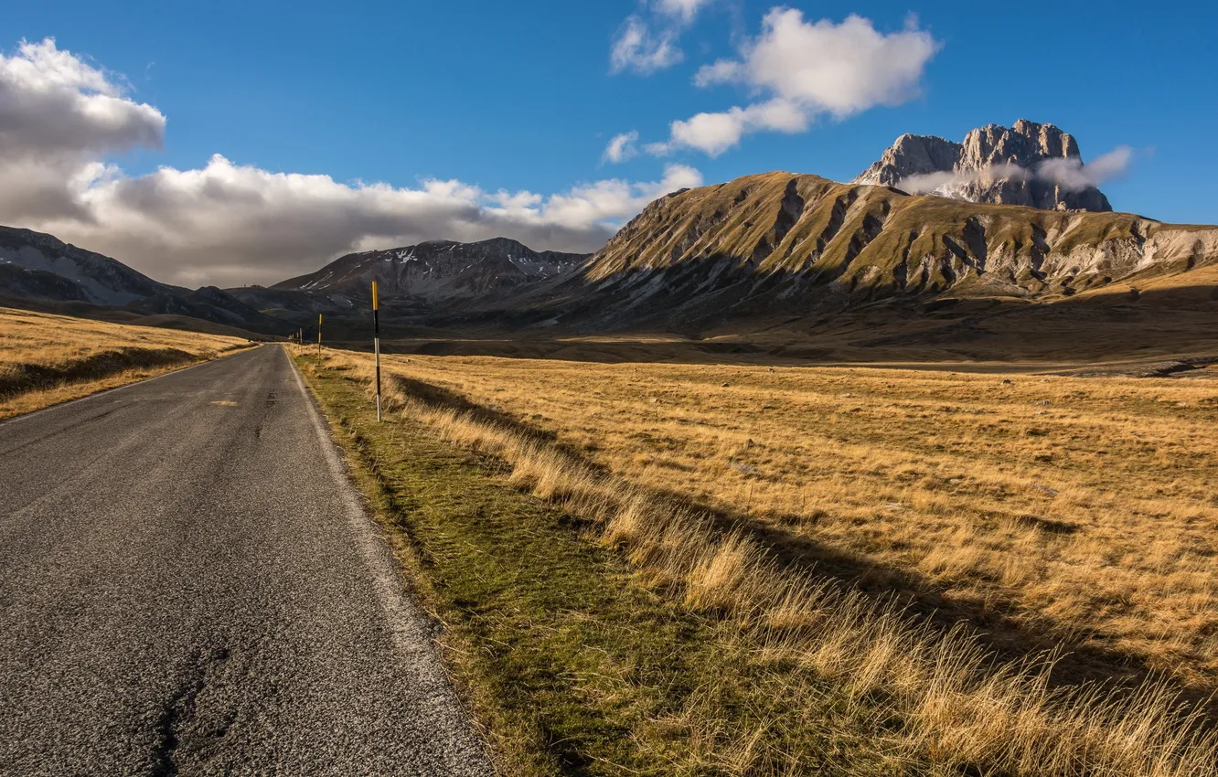 Photo wallpaper road, landscape, mountains