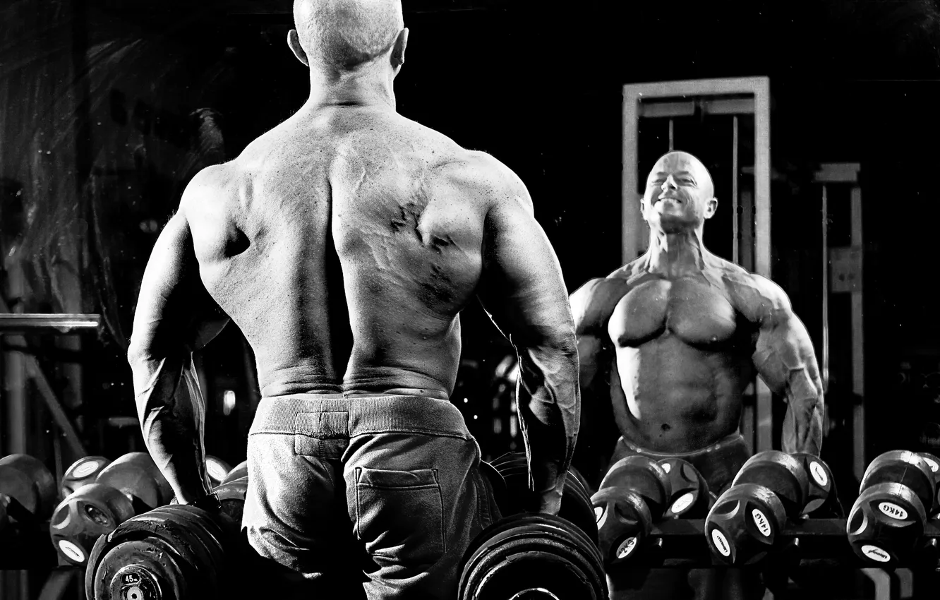 Photo wallpaper power, men, back, bodybuilder, jerry Koolhoven