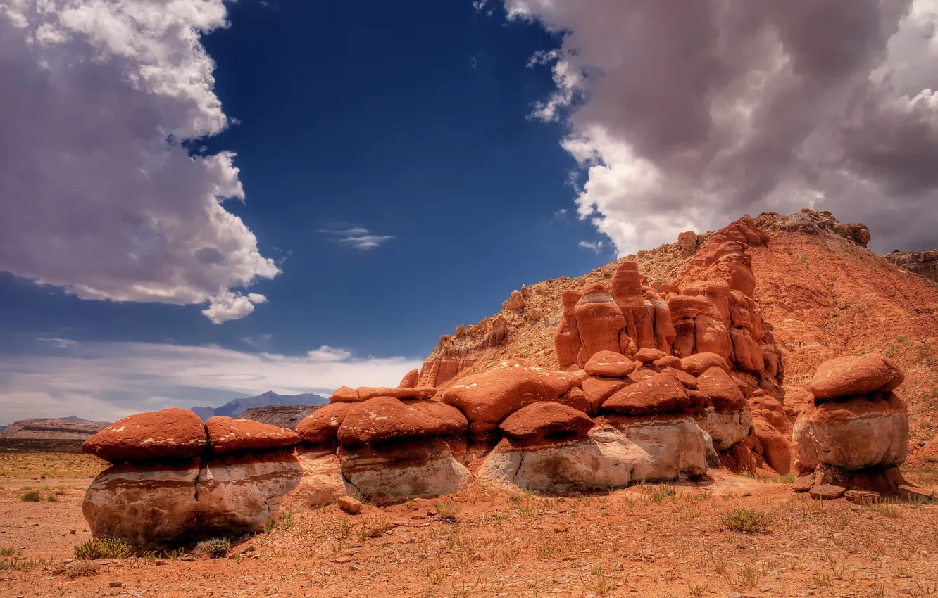 Photo wallpaper the sky, nature, stones, desert