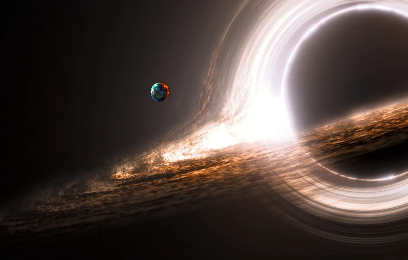 Photo wallpaper space, planet, black hole
