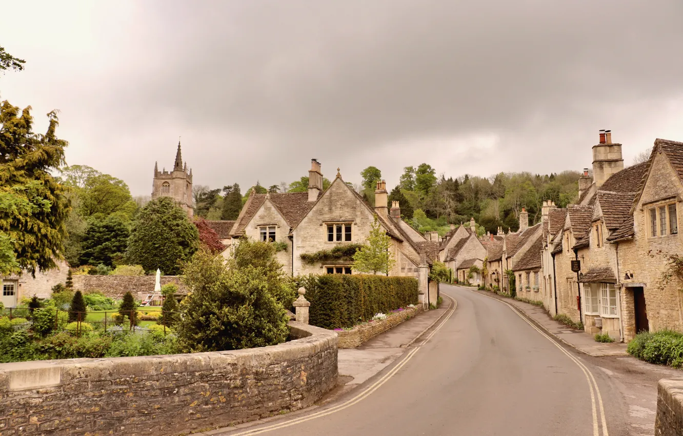 Photo wallpaper street, England, village