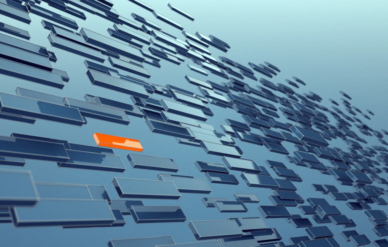 Photo wallpaper blue, one, a lot, orange, piece, panels