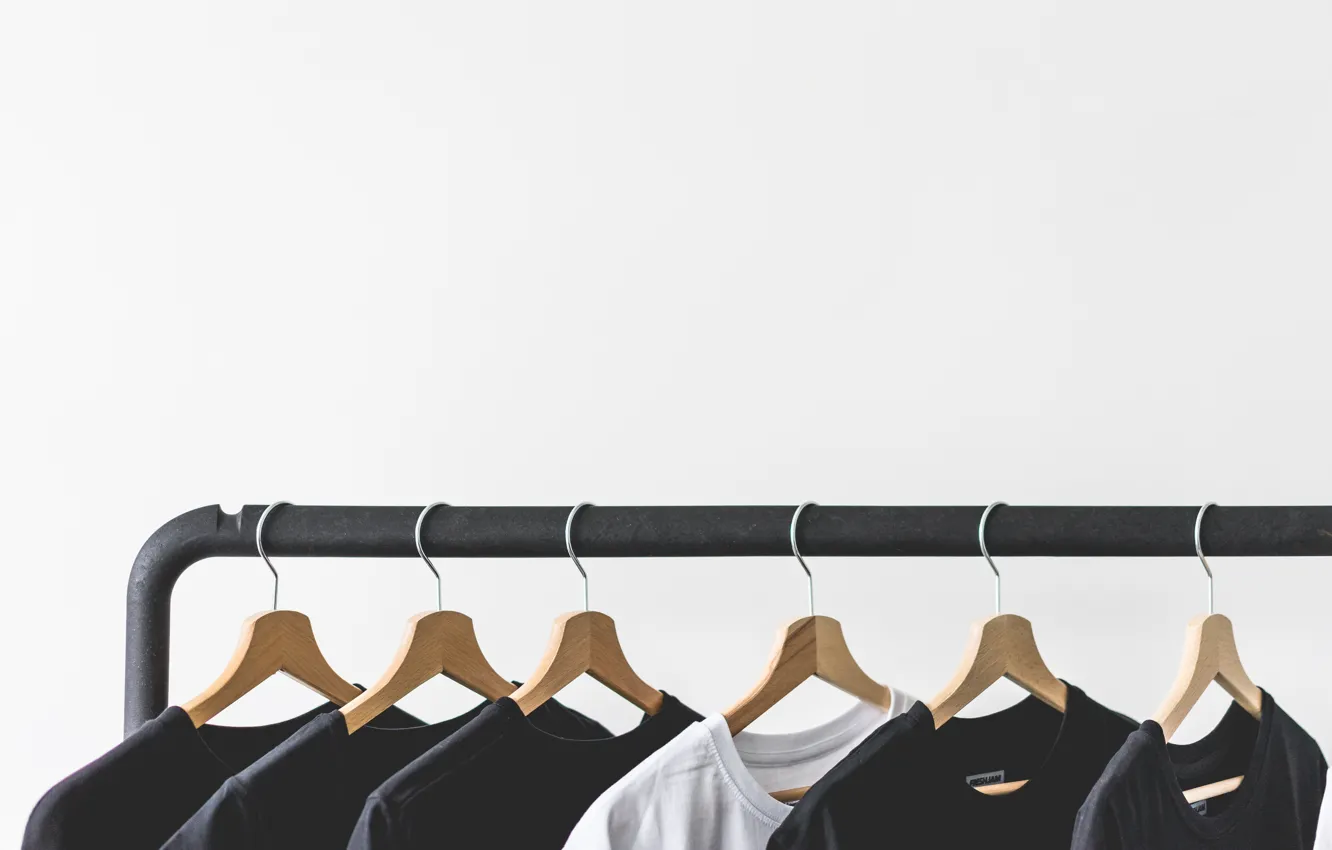 Photo wallpaper clothing, hanger, t-shirt