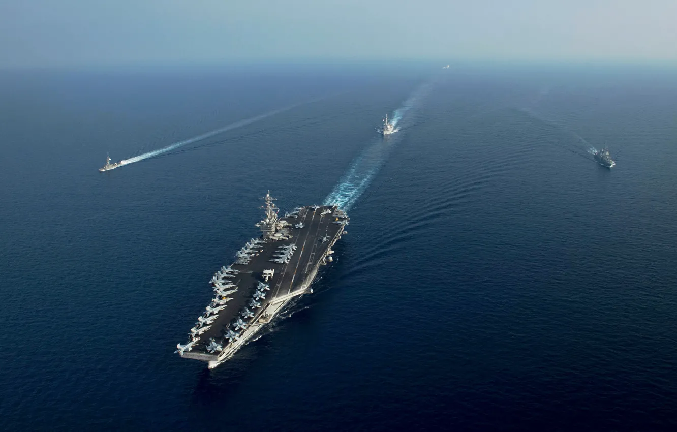 Photo wallpaper USS, aircraft carrier, Theodore Roosevelt, CVN 71