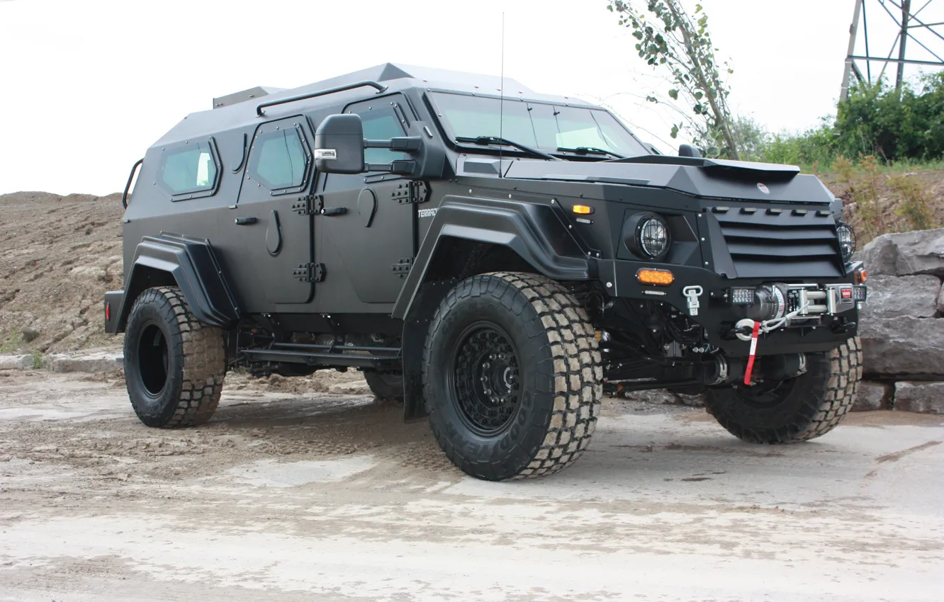 Photo wallpaper black, jeep, SUV, Armored car, armored car, Terradyne Armored, Armet Gurkha, Terradyne Gurkha RPV